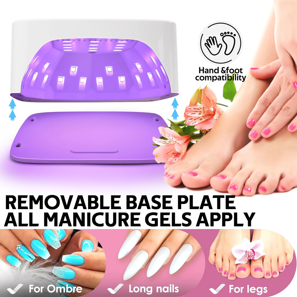 Professional Rechargeable UV LED Nail Lamp With LCD Timer Display