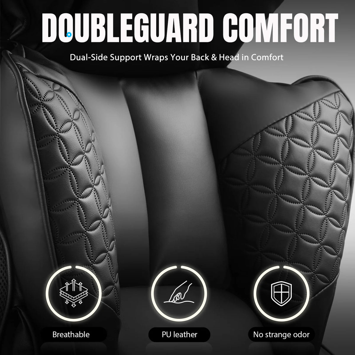 COMHOMA Ergonomic High Back Leather Office Gaming Chair With Footrest