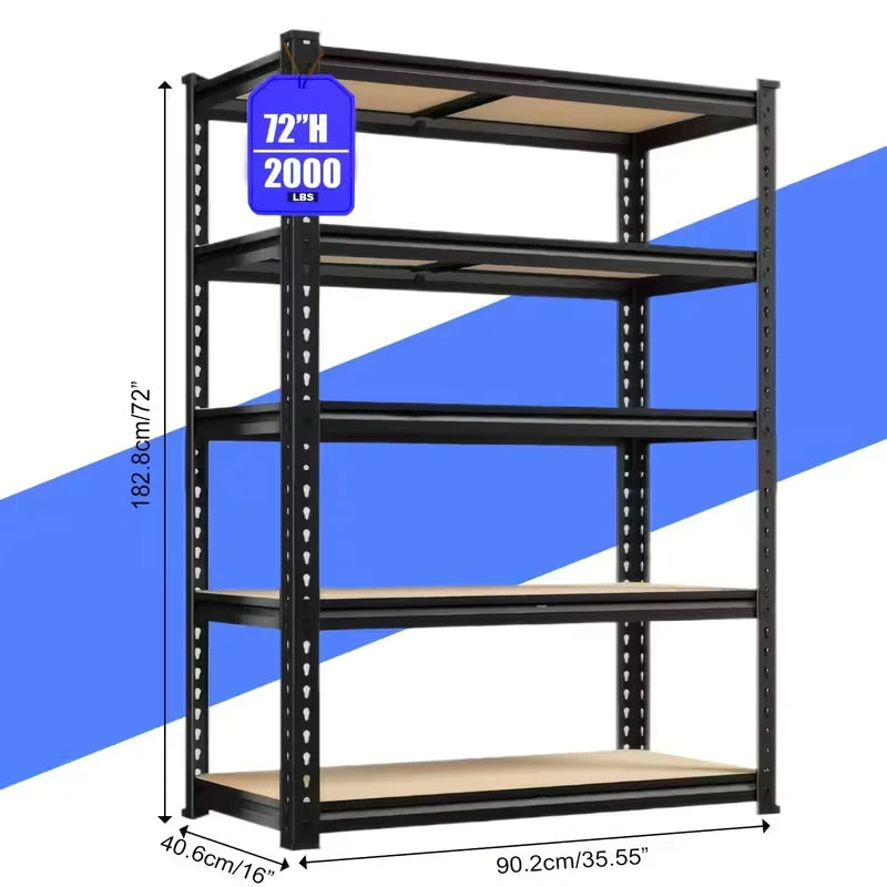 Sarenzoon Adjustable Metal Double Shelf Commercial Utility Storage Rack