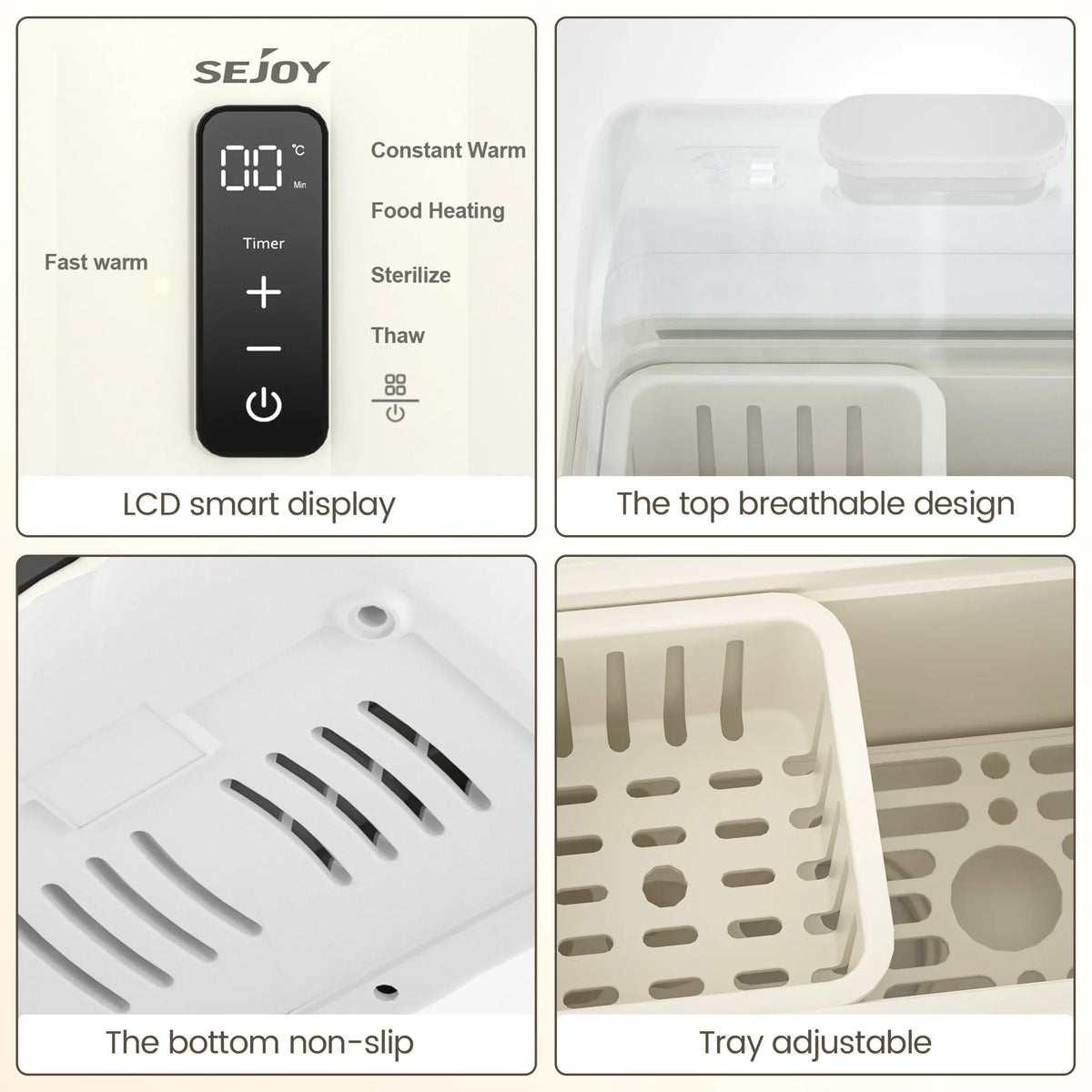 Sejoy Baby Bottle Warmer With Fast Heating And Temperature Control