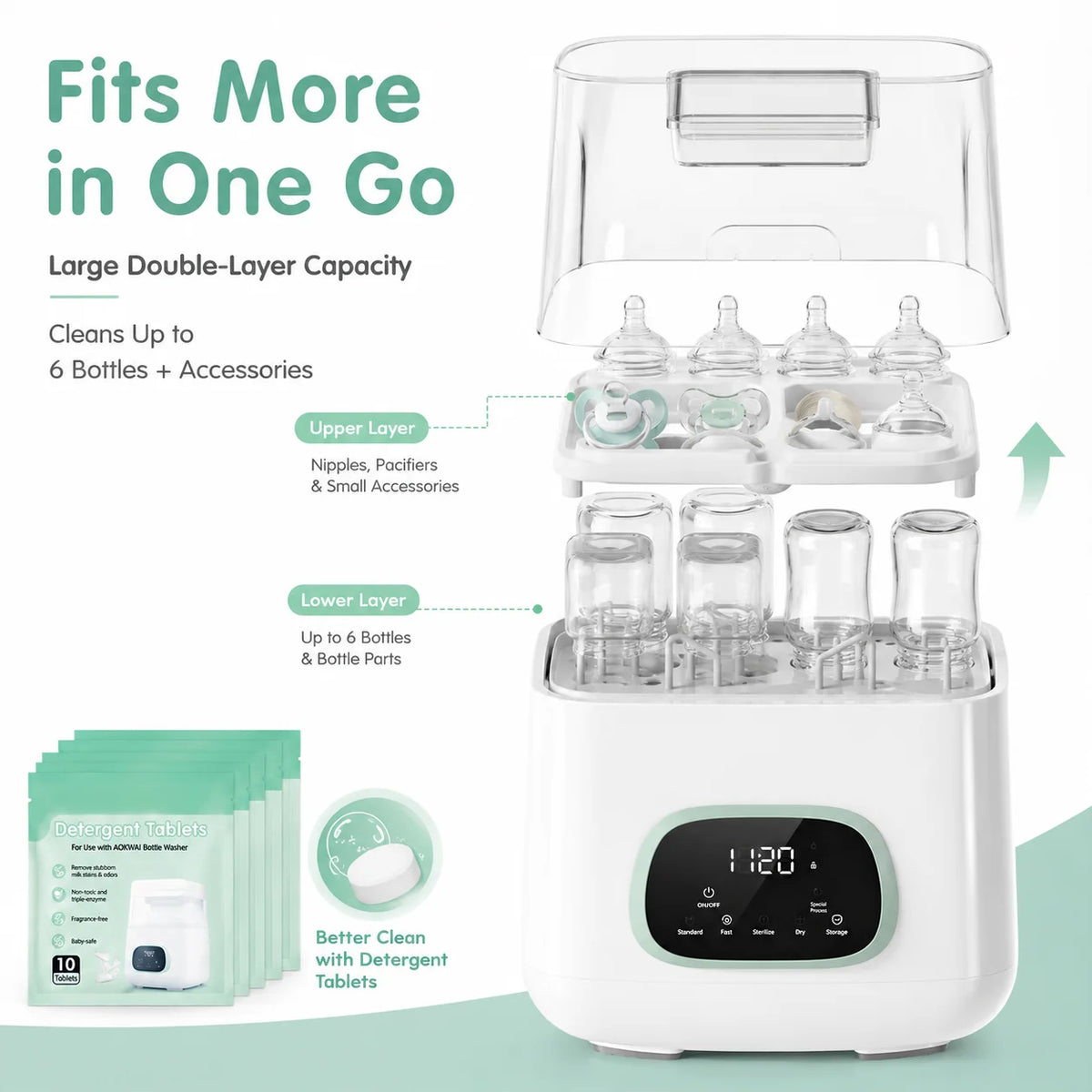 Kmaier 4-In-1 Baby Bottle Washer Sterilizer And Dryer