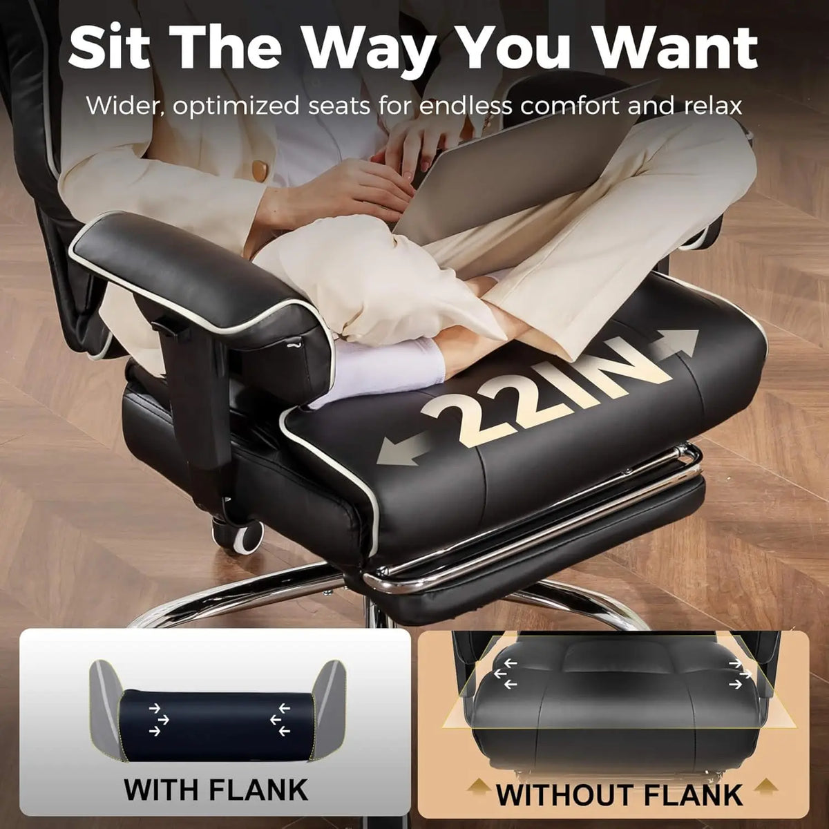 Comhoma High Back Executive Office Chair With Ergonomic Lumbar Support