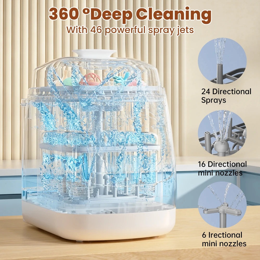 Countertop Baby Bottle Washer With Steam Sterilizer And Dryer