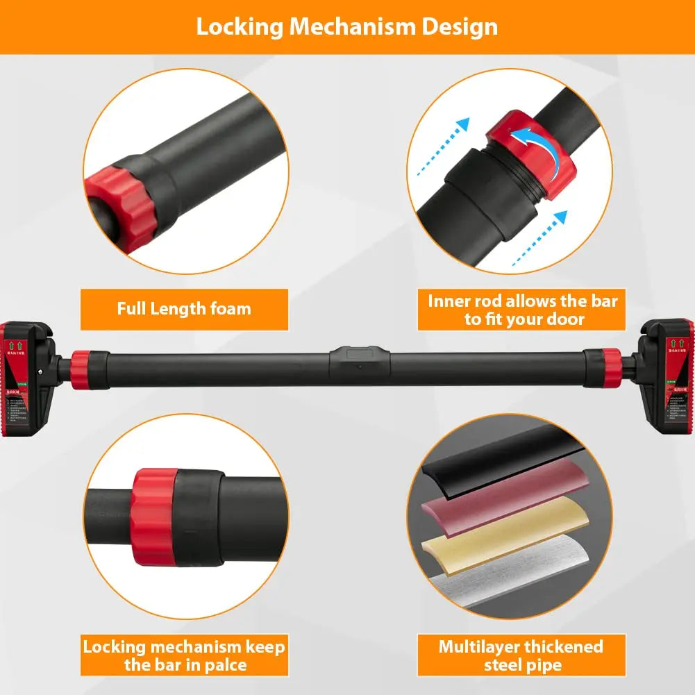 Adjustable Door Frame Pull Up Bar With Locking Mechanism