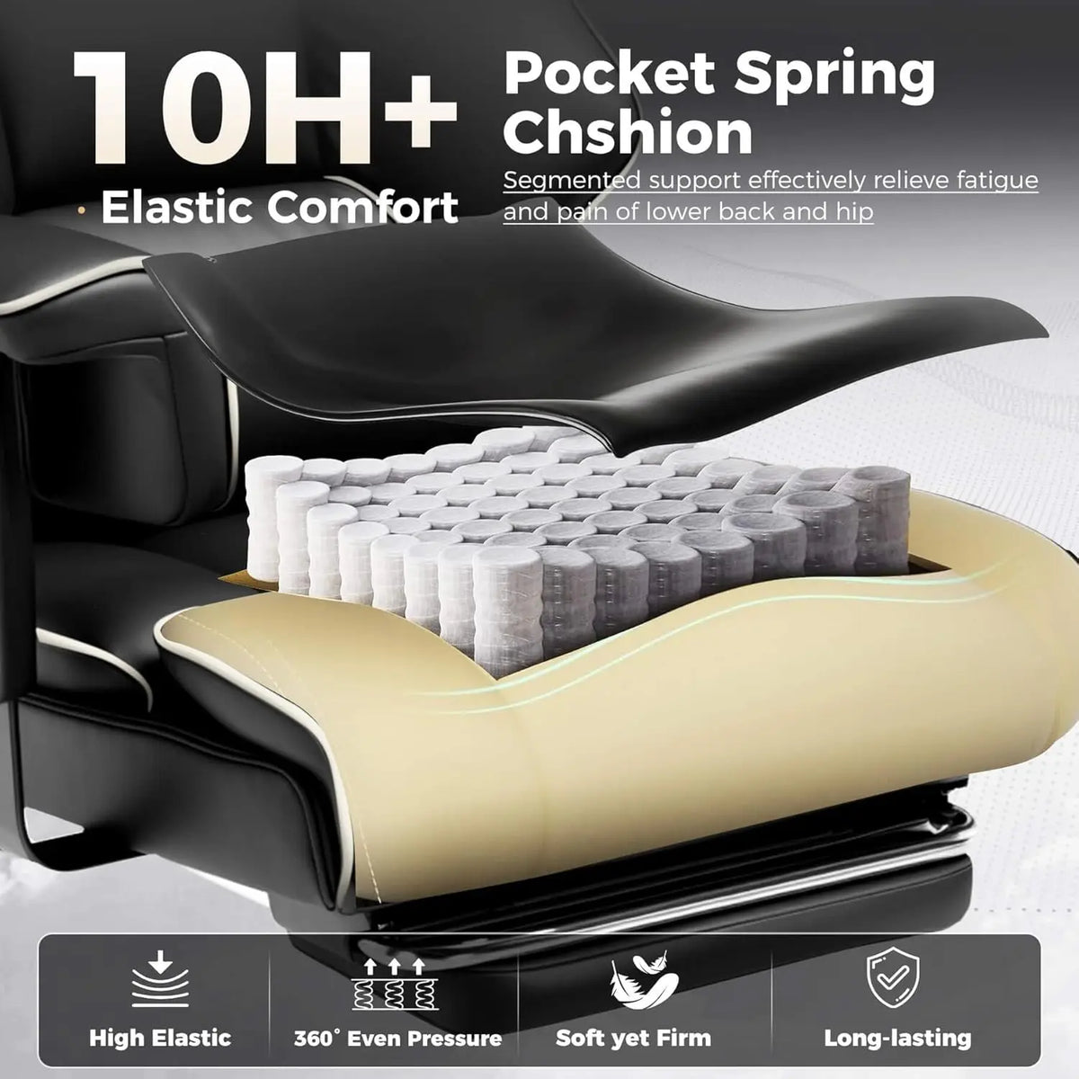 Comhoma High Back Executive Office Chair With Ergonomic Lumbar Support