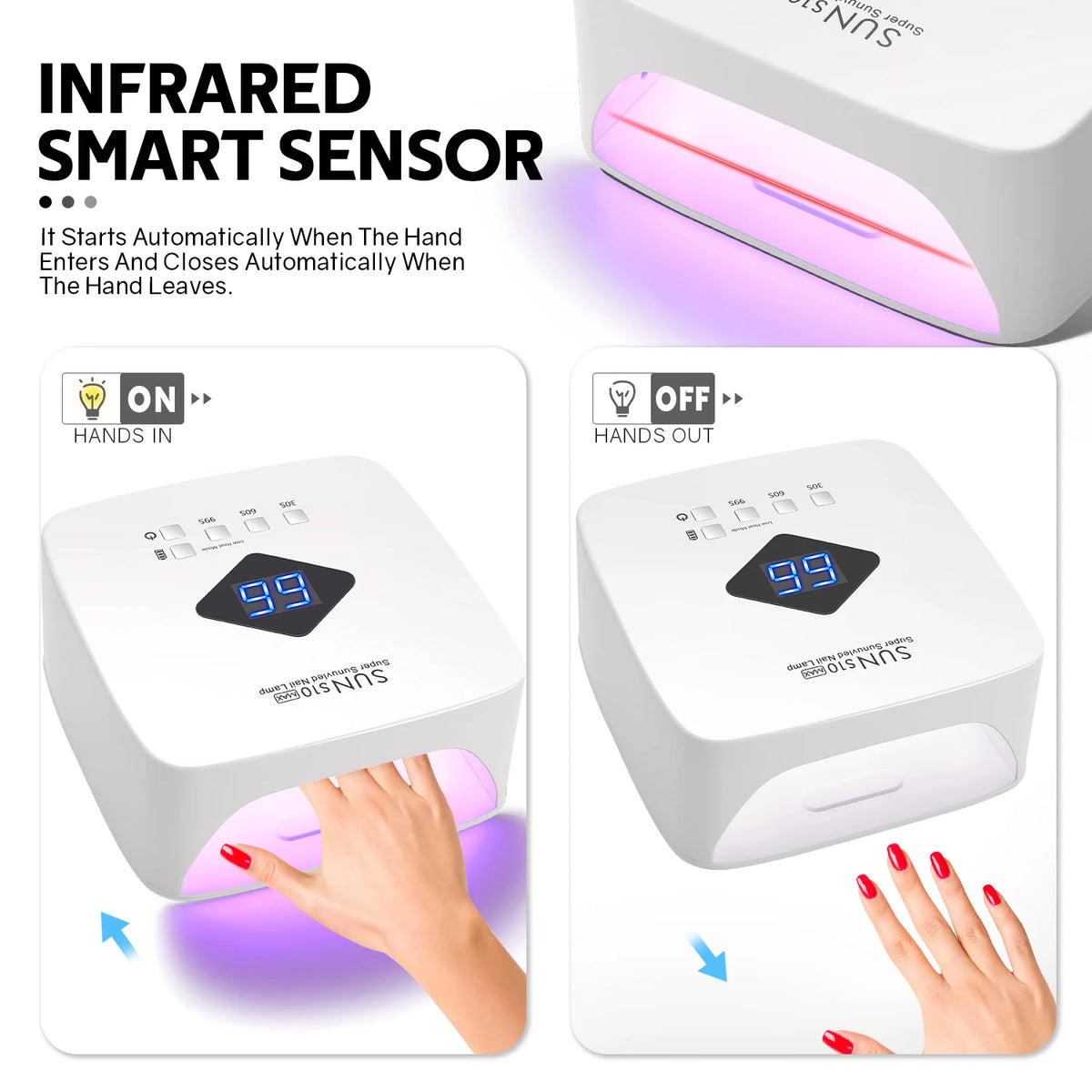 Professional Rechargeable UV LED Nail Lamp With LCD Timer Display