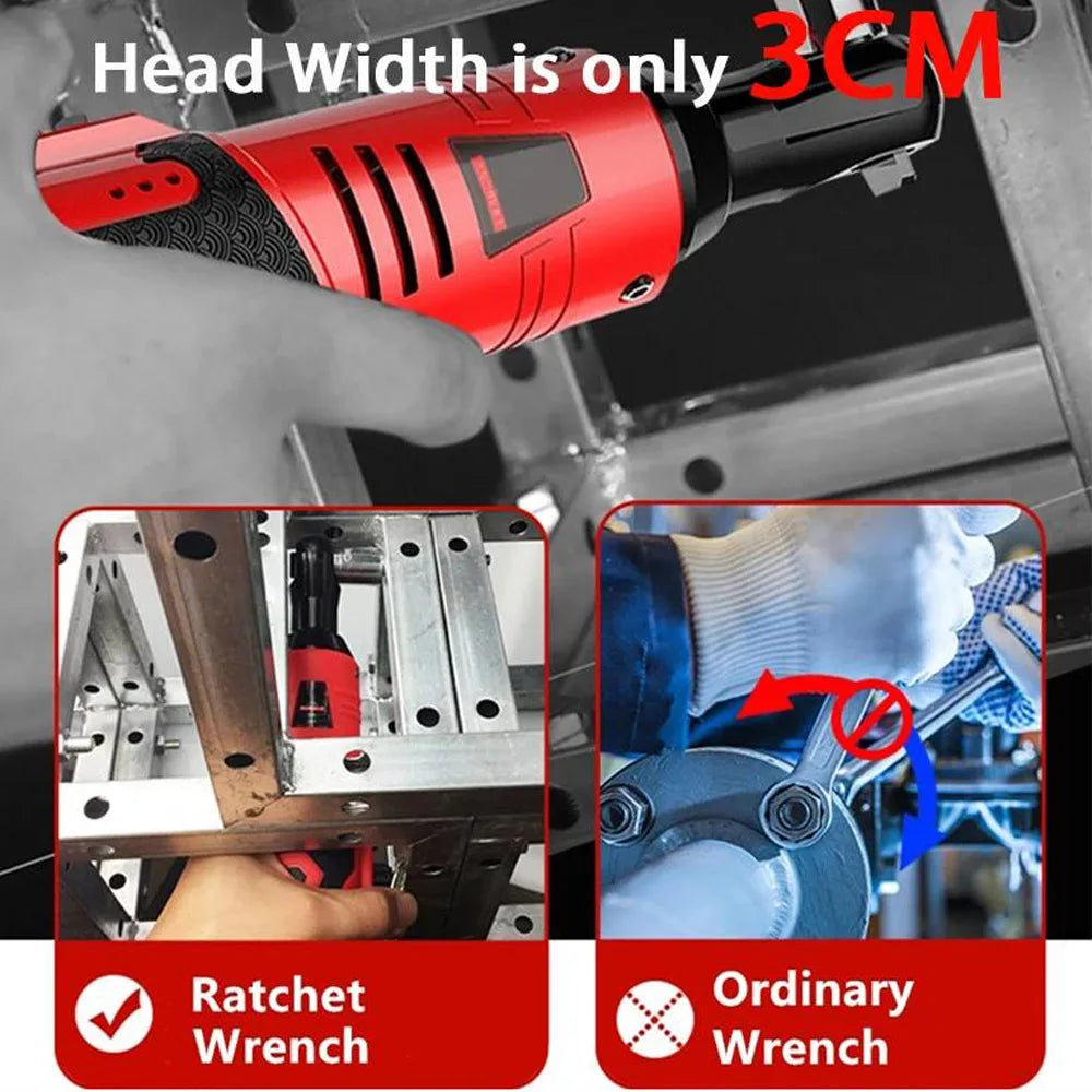 Cordless 12V Right Angle Electric Ratchet Wrench For Auto Repair