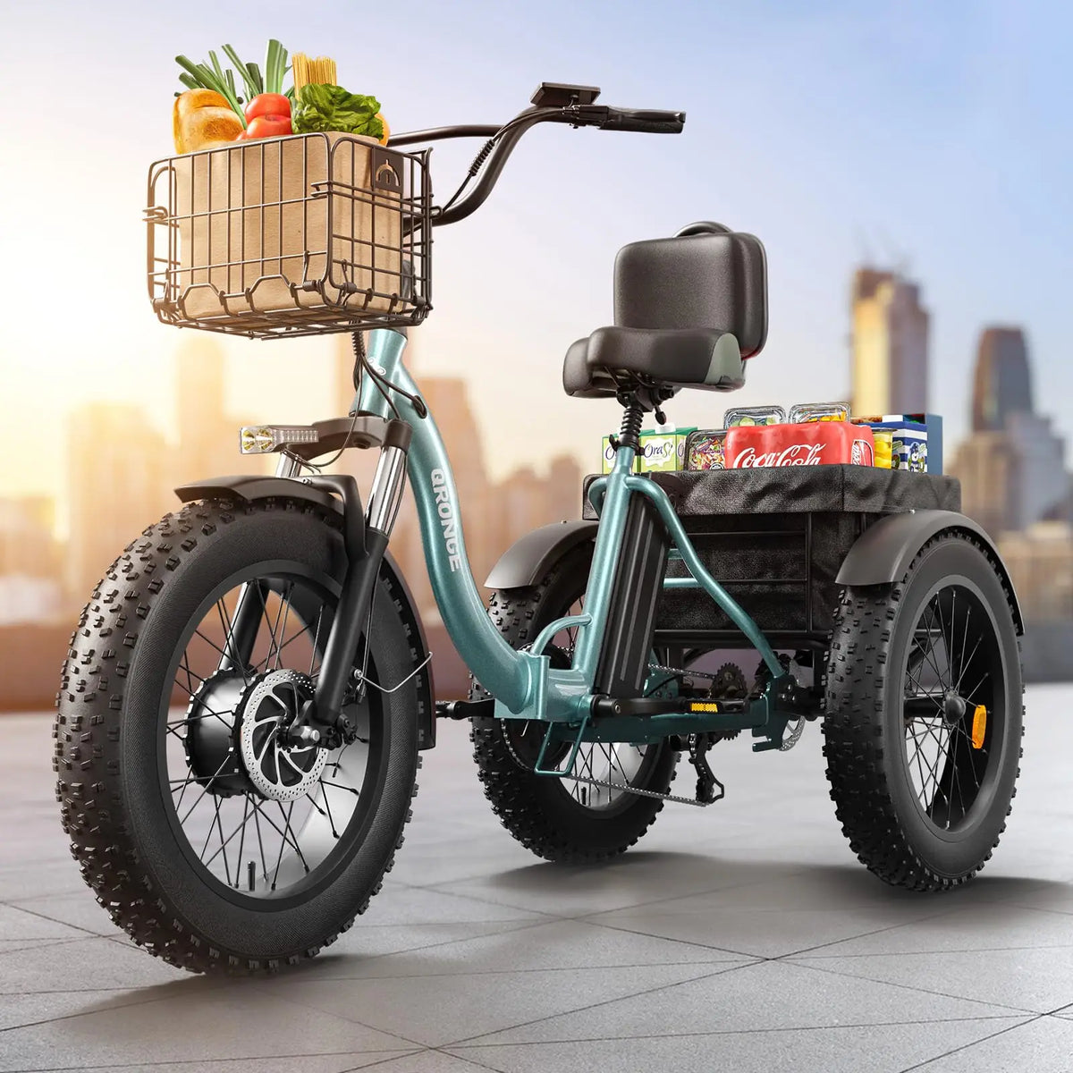 QRONGE 1200W Electric Tricycle With High Capacity 36V Battery