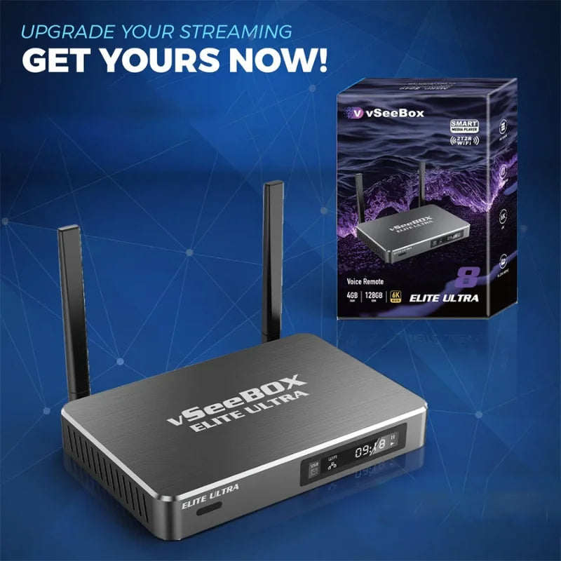 Vseebox Elite Ultra Streaming Set Top Box With Bluetooth IPTV