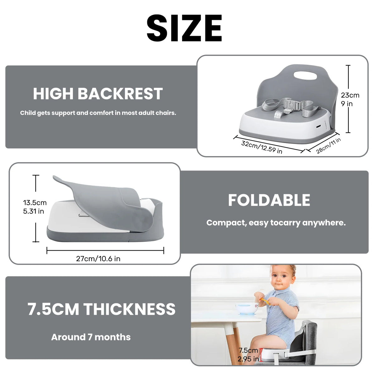 Ubravoo Portable Toddler Booster Dining Seat With Safety Harness