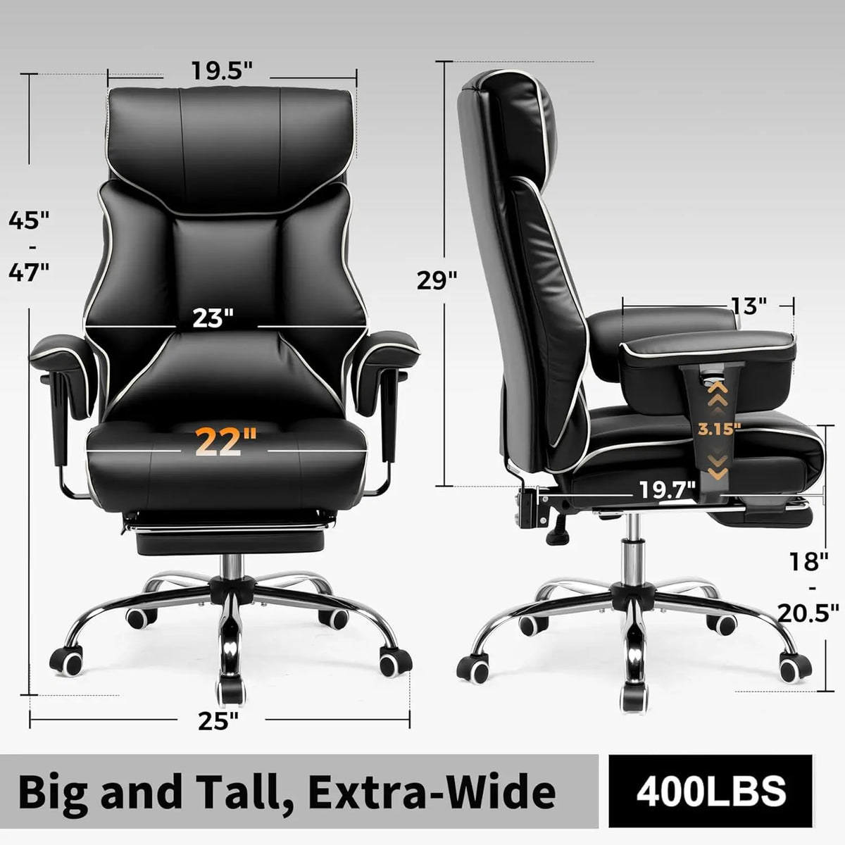 Comhoma High Back Executive Office Chair With Ergonomic Lumbar Support