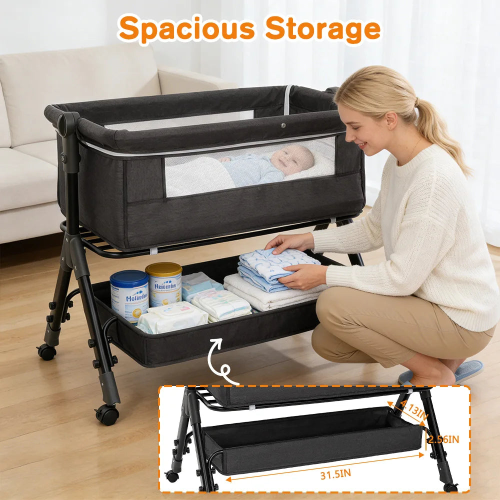 Portable Baby Bassinet And Foldable Bedside Sleeper For Infants