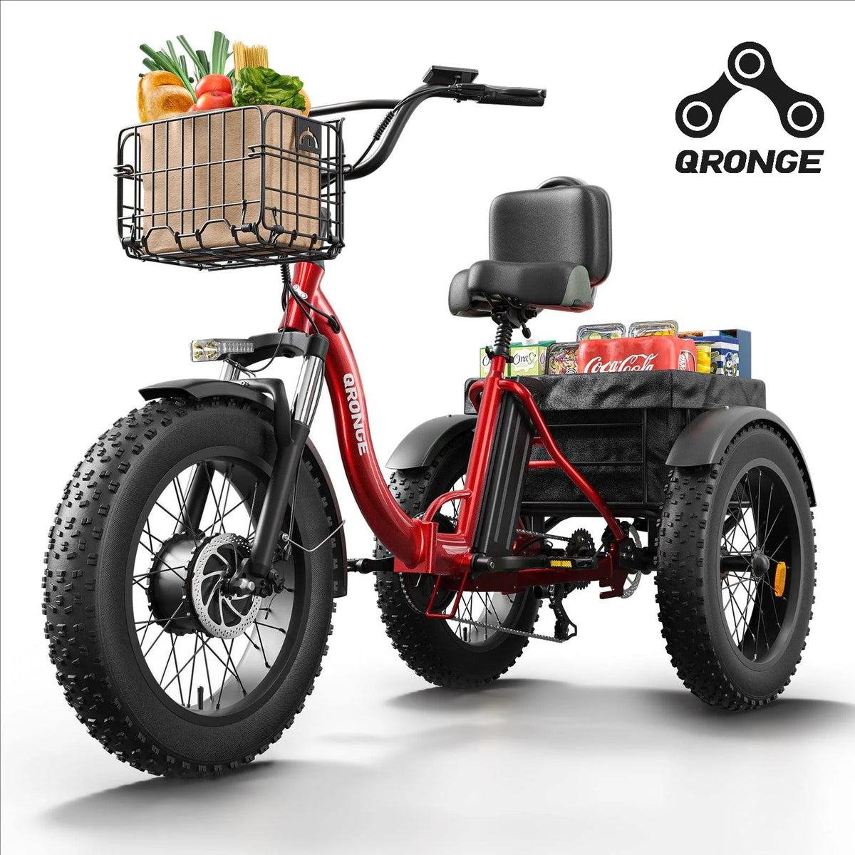 QRONGE 1200W Electric Tricycle With High Capacity 36V Battery