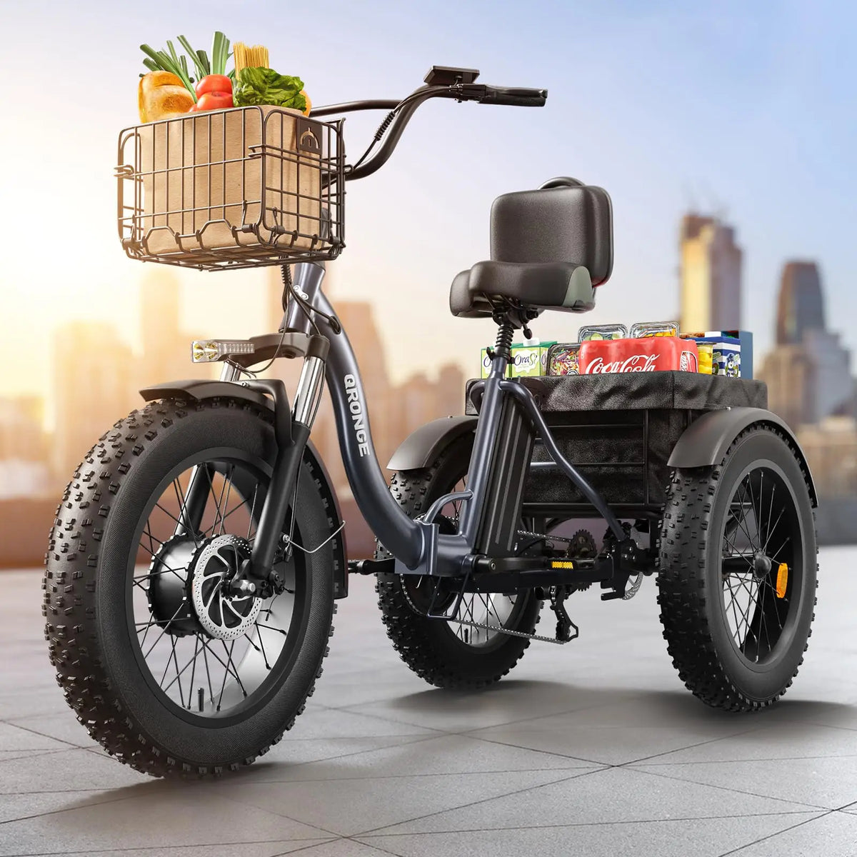 QRONGE 1200W Electric Tricycle With High Capacity 36V Battery