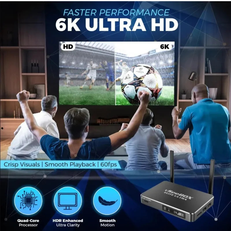 Vseebox Elite Ultra Streaming Set Top Box With Bluetooth IPTV