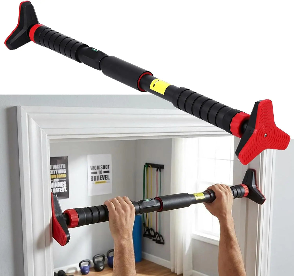 Adjustable Door Frame Pull Up Bar With Locking Mechanism