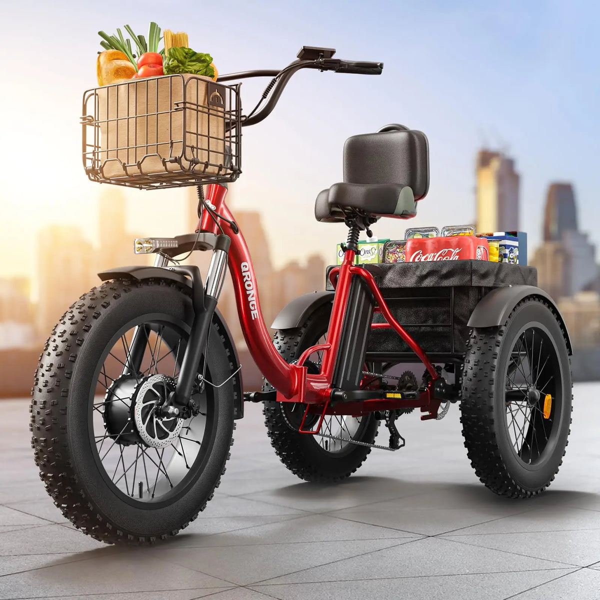 QRONGE 1200W Electric Tricycle With High Capacity 36V Battery
