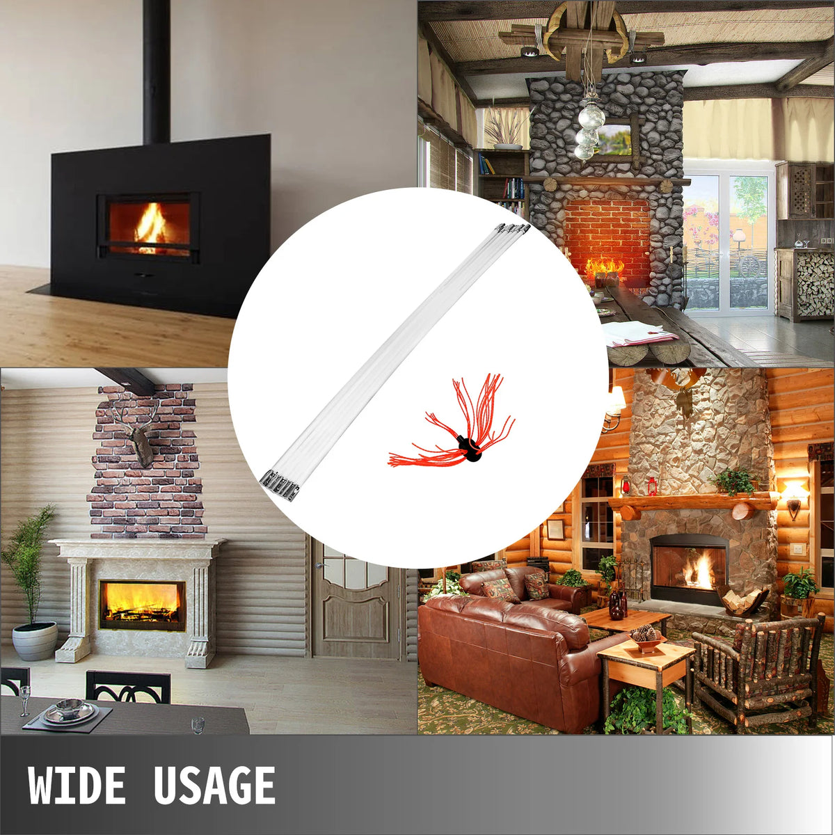 SucceBuy Chimney Sweep Kit With Brush for Fireplace Cleaning