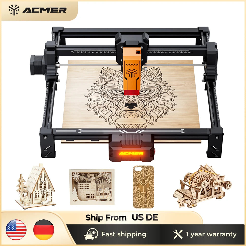 ACMER S2 Laser Engraver And Cutting Machine For Wood Metal