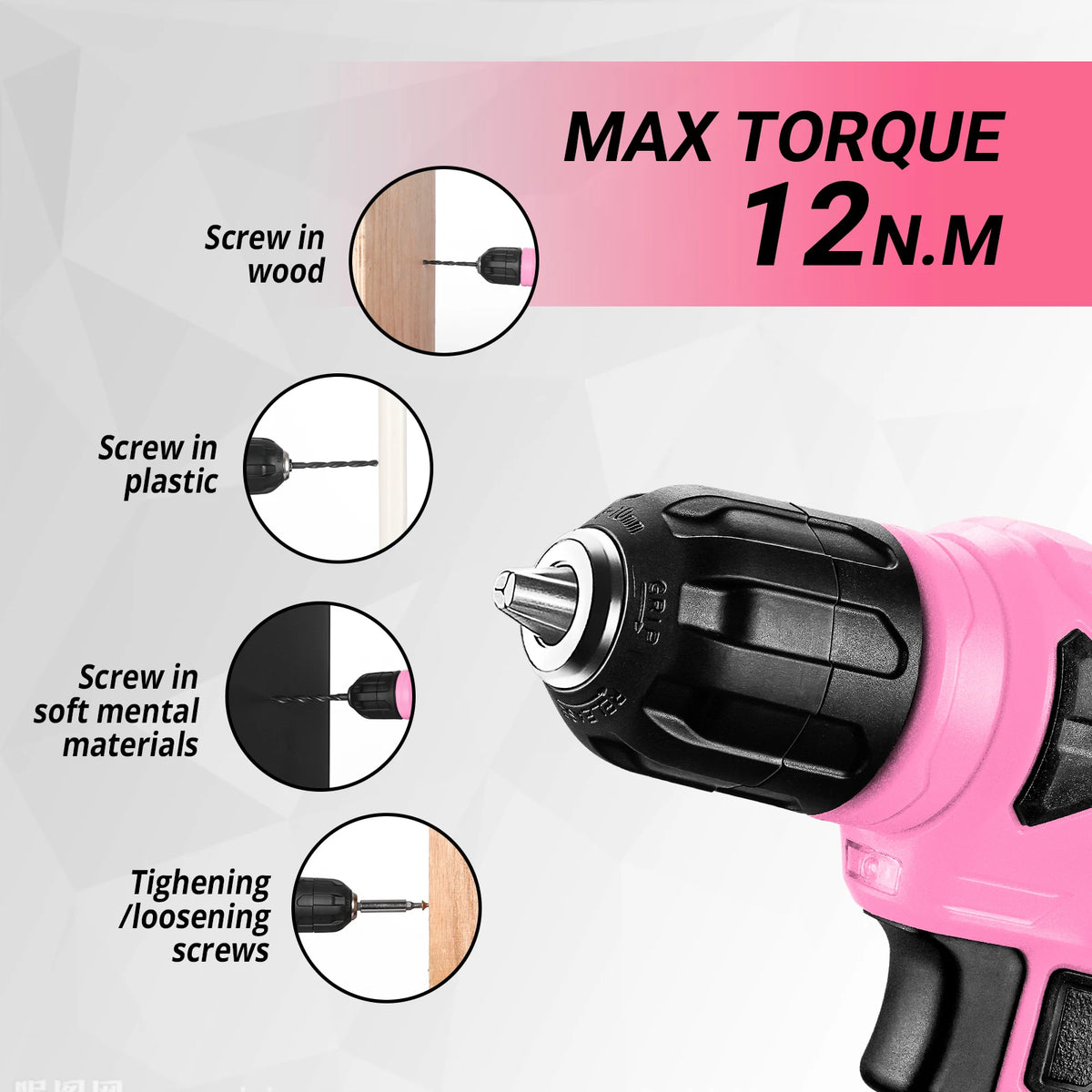 DEKO Professional Power Tool Kit With Cordless Drill And Bits