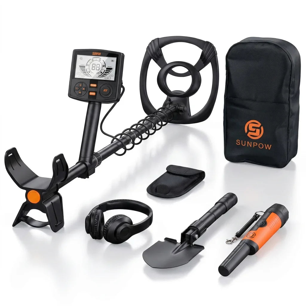 SUNPOW Professional Metal Detector With Waterproof Search Coil