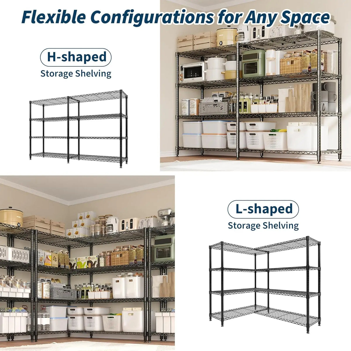 Twister Ck Heavy Duty Metal Shelving Unit For Kitchen Storage
