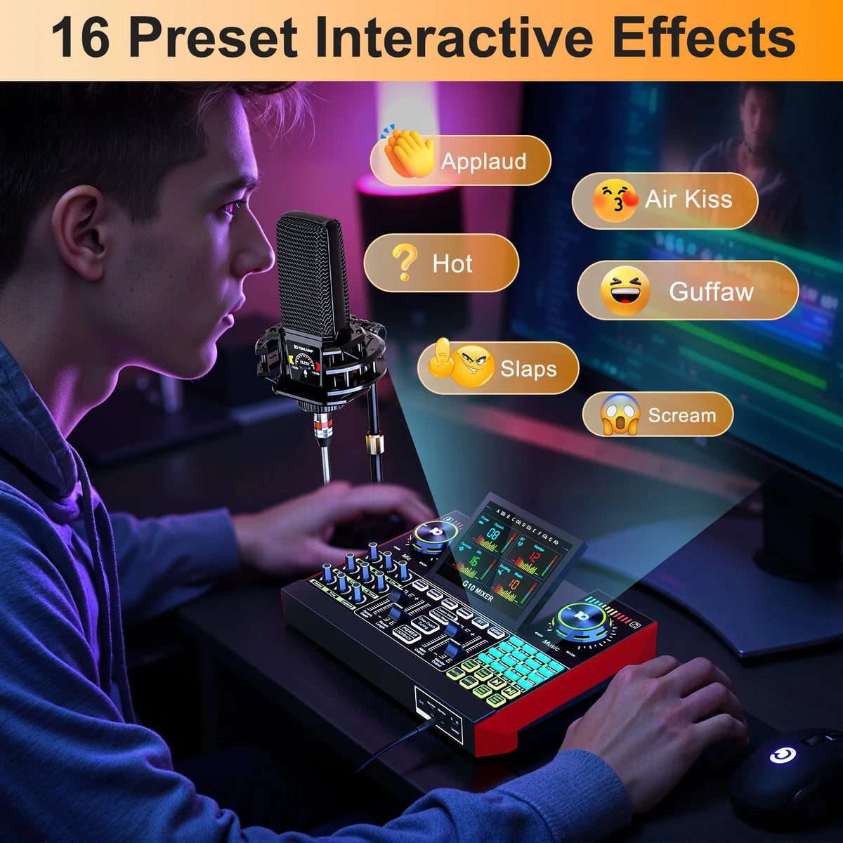 Tenlamp Six Channel Audio Mixer With Live Sound Card Streaming