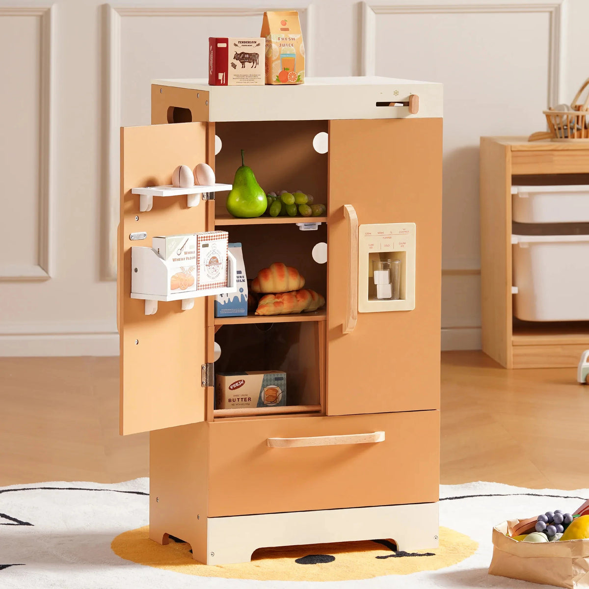 Robud Wooden Play Kitchen Set With Oven Fridge And Washer