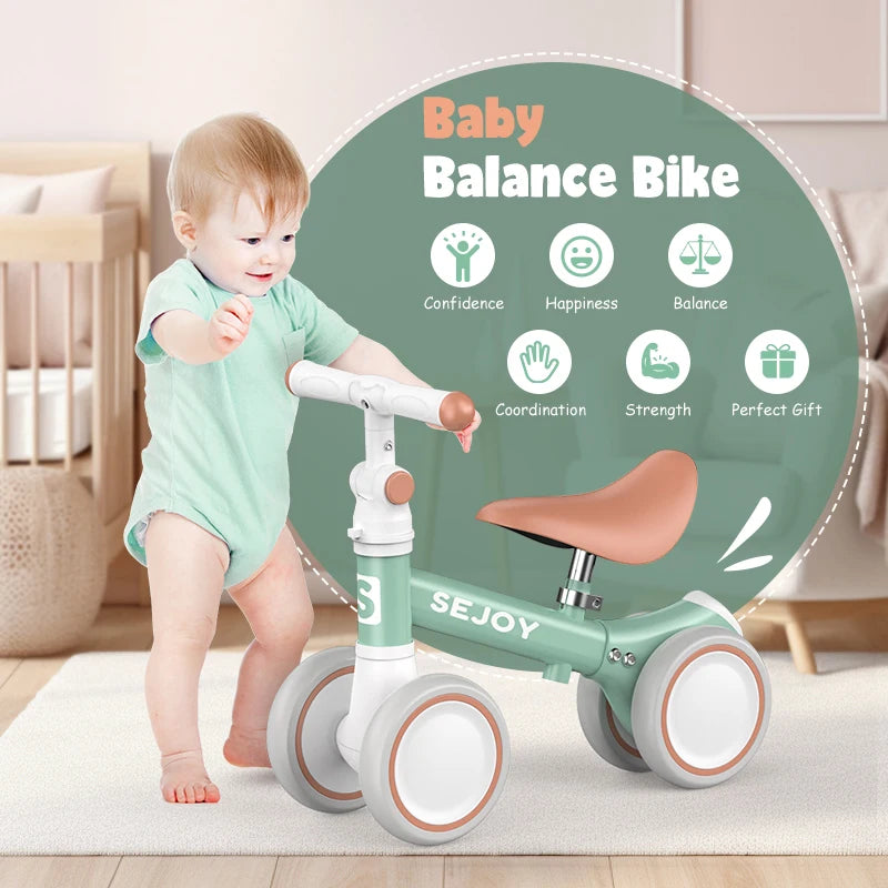 Sejoy Durable Four Wheel Balance Bike For Toddlers