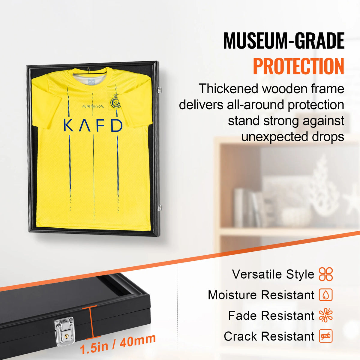 VEVOR Lockable Jersey And Sports Card Shadow Box Display Case