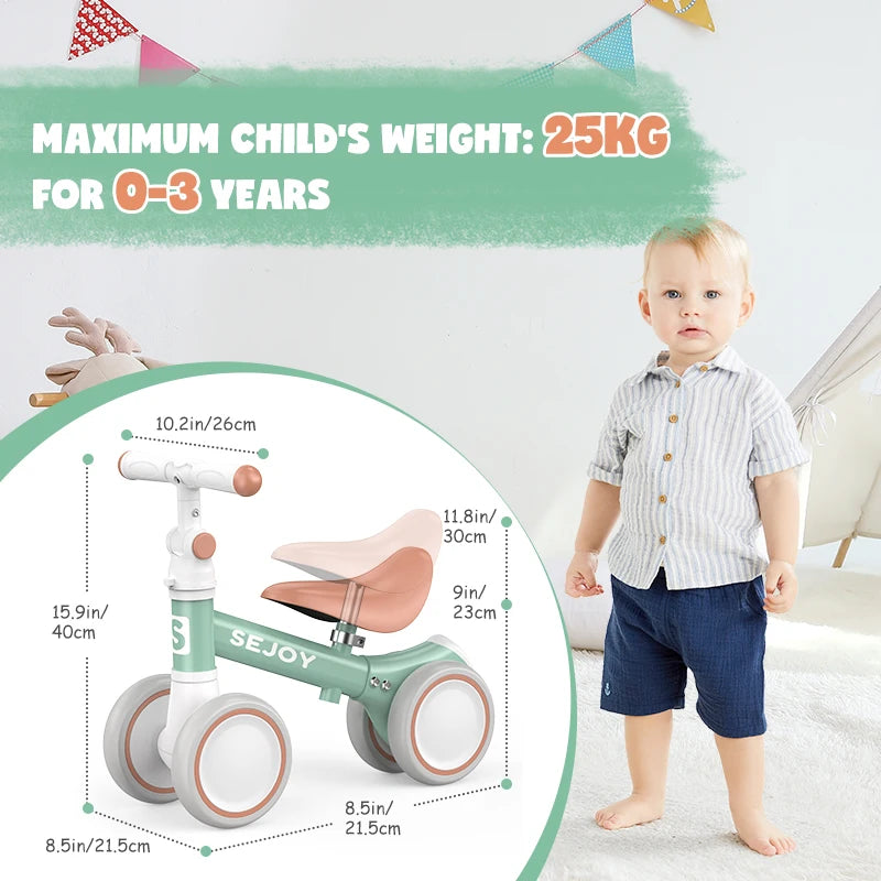 Sejoy Durable Four Wheel Balance Bike For Toddlers