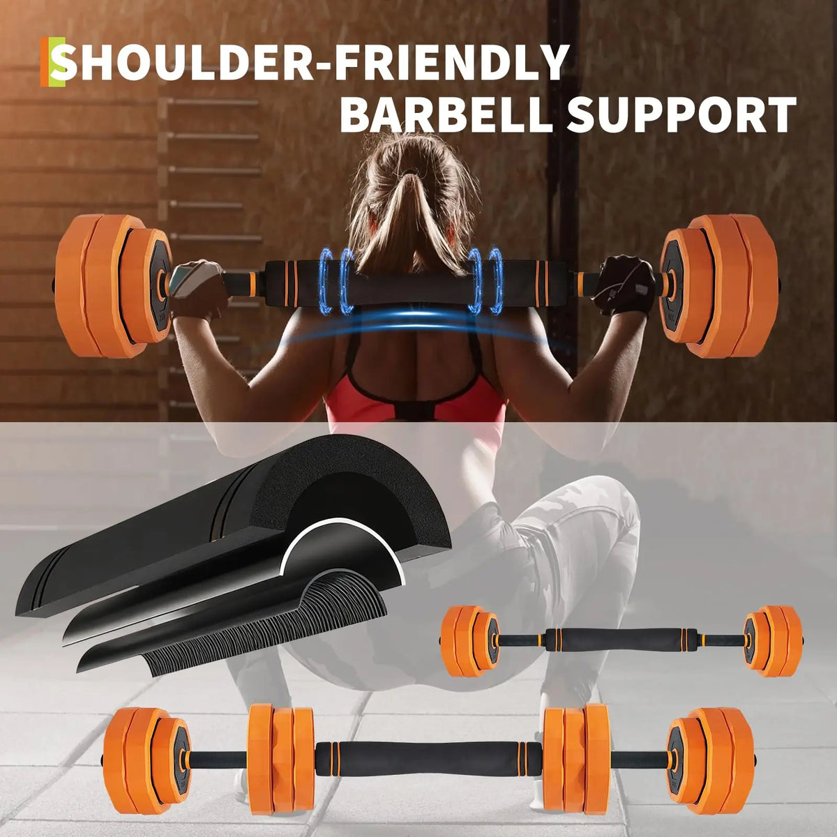 Adjustable Dumbbell Set with Connector for Barbell and Kettlebell Training