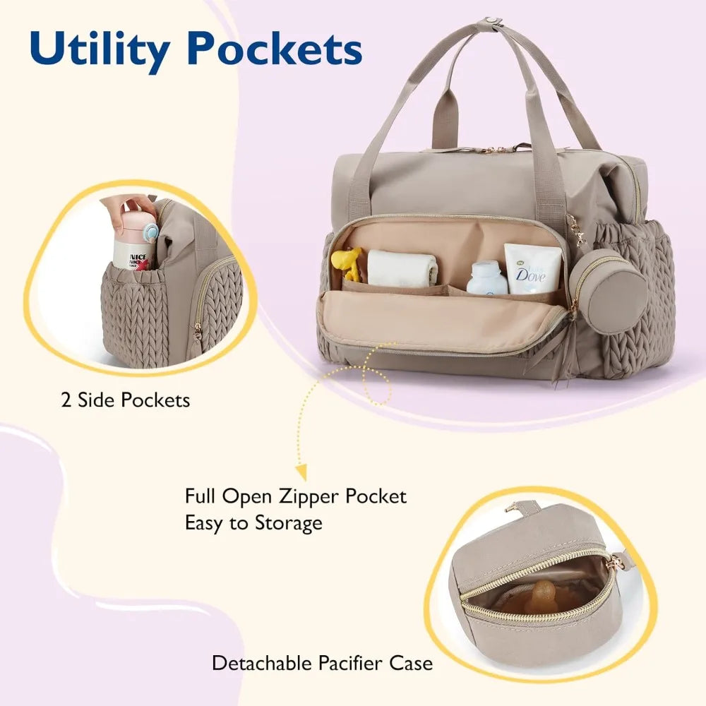 Large Capacity Travel Diaper Bag Tote For Hospital Care