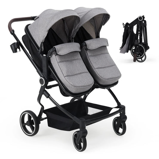 Lightweight Tandem Stroller With Compact Fold For Babies And Toddlers