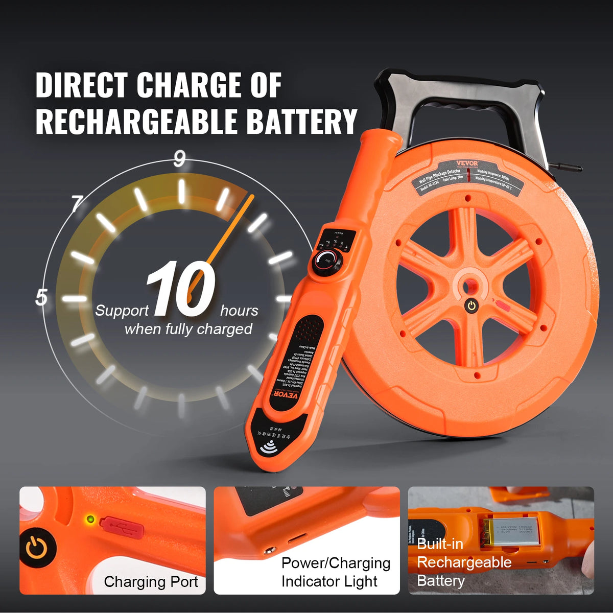 Waterproof Underground Pipe Blockage Detector Plastic PVC Wall Scanner