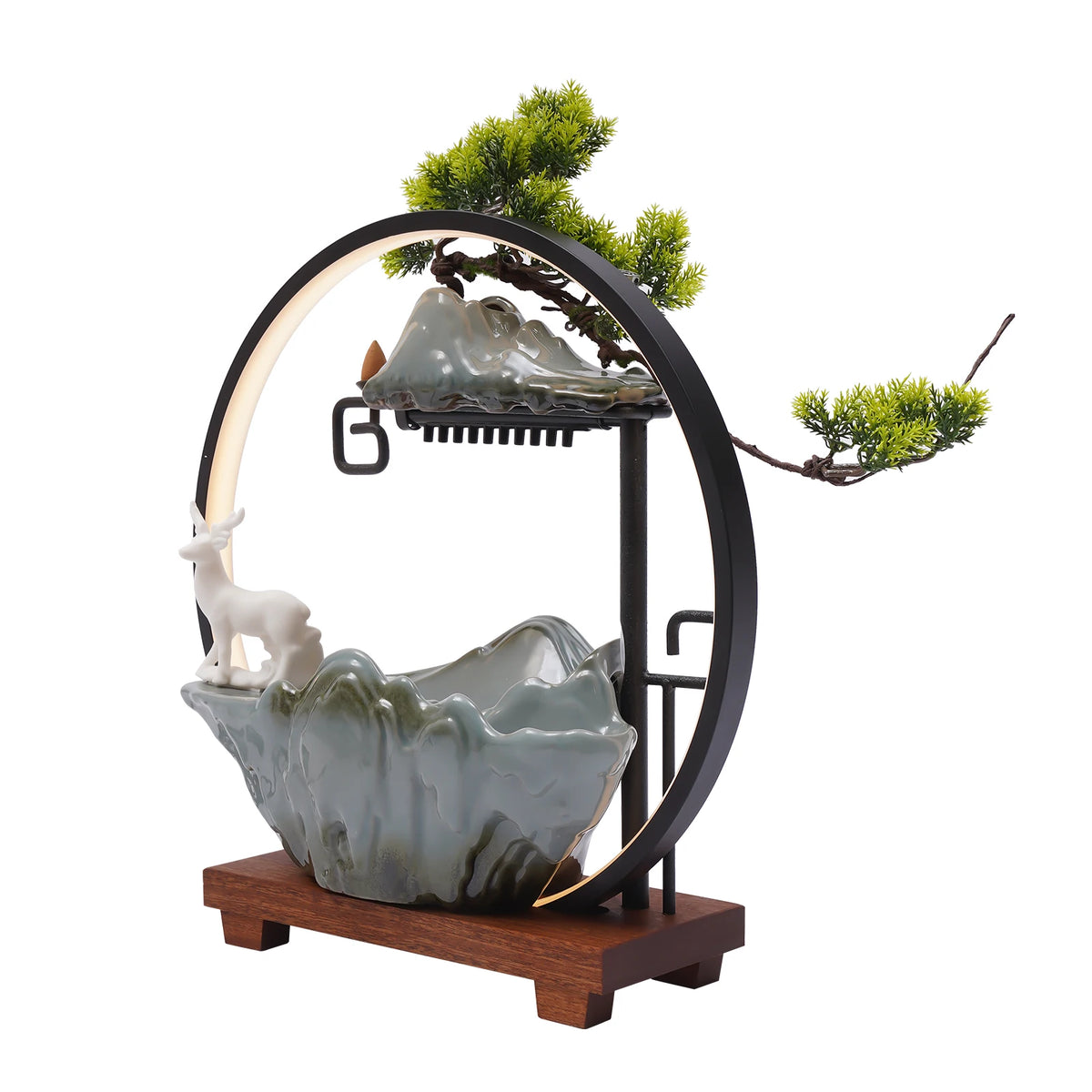 Bymaocer Decorative Tabletop Fountain Featuring Led Light Mist Effect