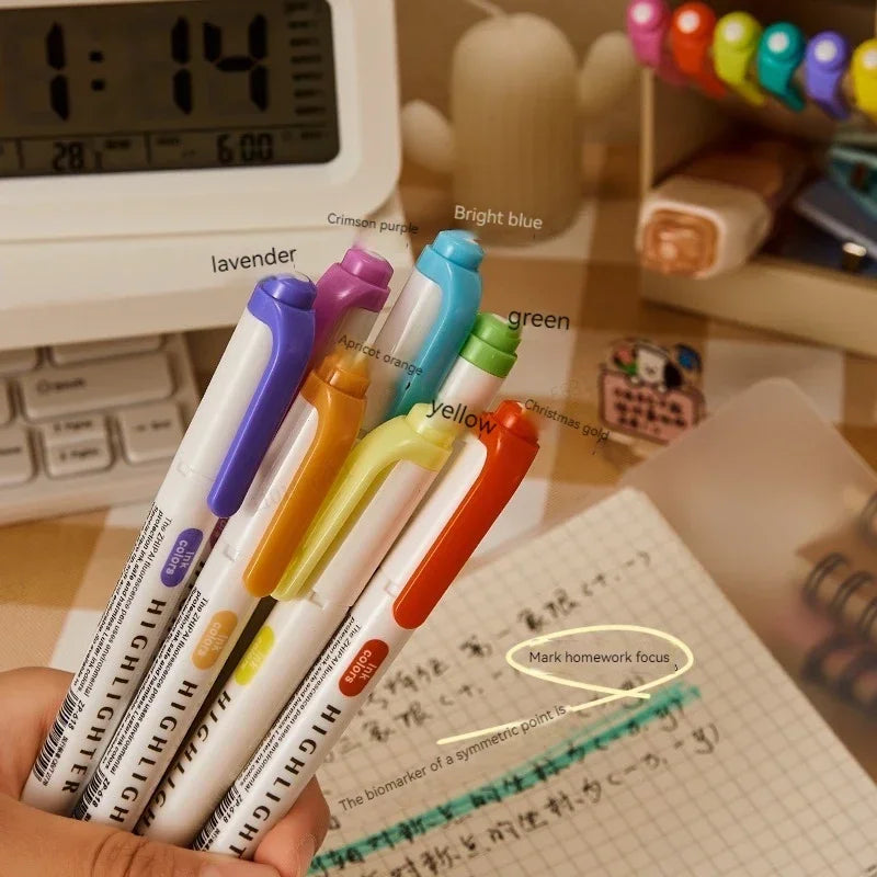 Double Headed Highlighter Pens Set For School Office Drawing