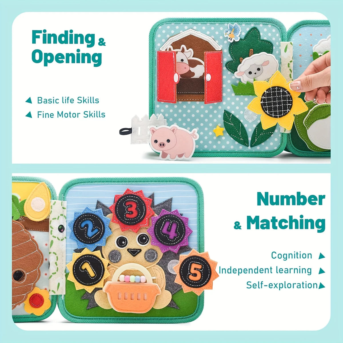 Cloth Busy Book Learning Board For Toddlers And Kids