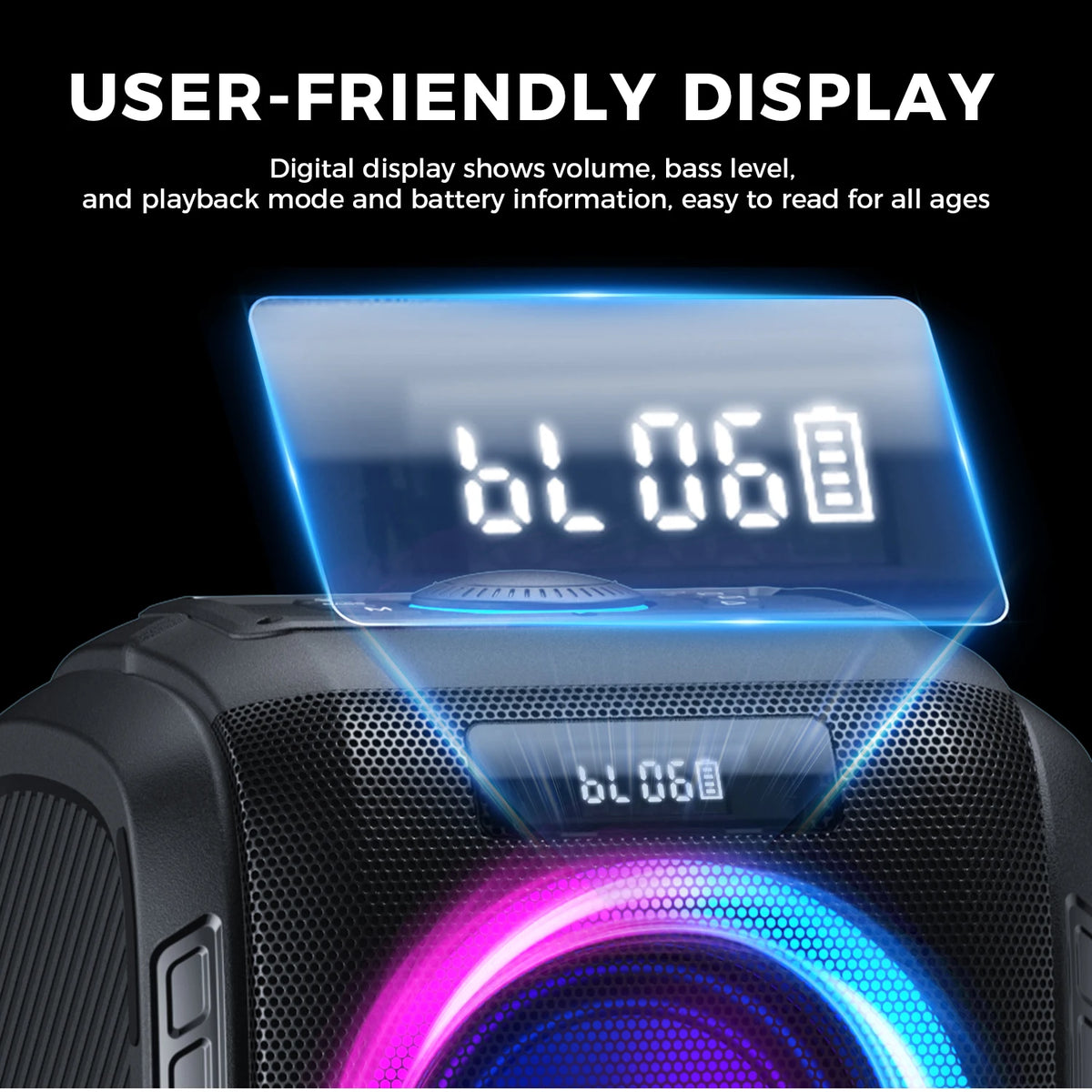 W-King Portable Bluetooth Speaker With Powerful Stereo Bass