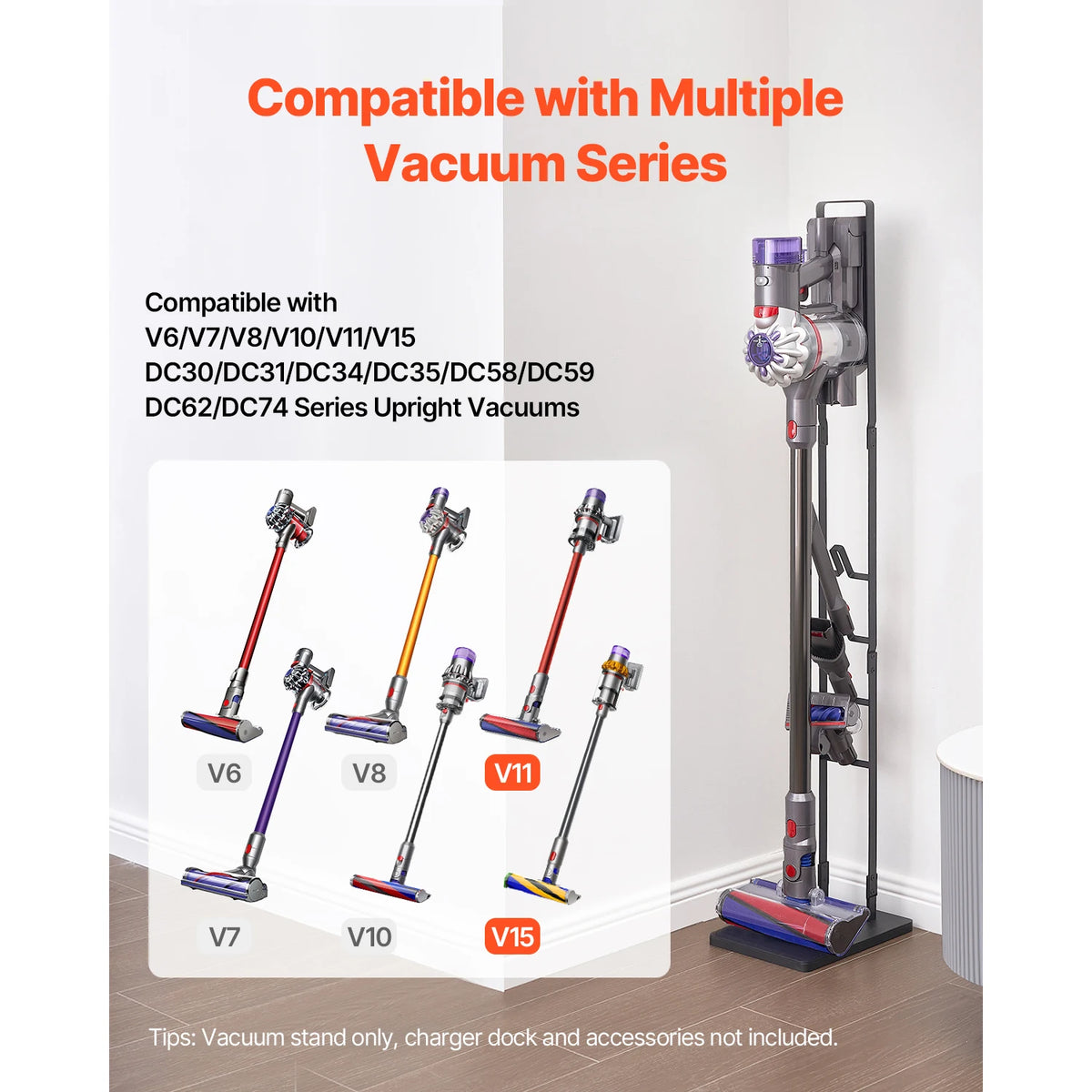 SucceBuy Vacuum Stand Compatible With Dyson Cordless Upright With Hooks