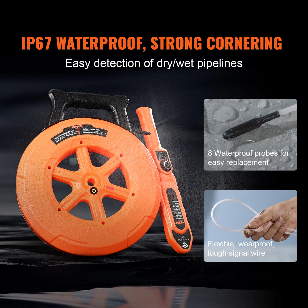 Waterproof Underground Pipe Blockage Detector Plastic PVC Wall Scanner