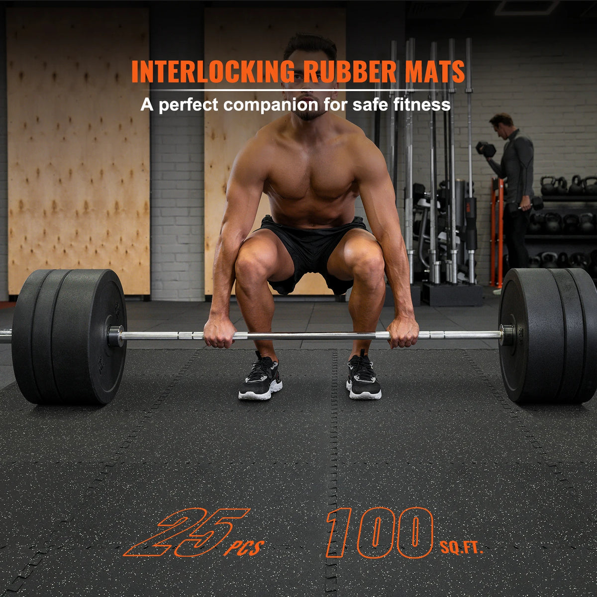 SucceBuy Interlocking EVA Foam Gym Floor Mats With Rubber Top