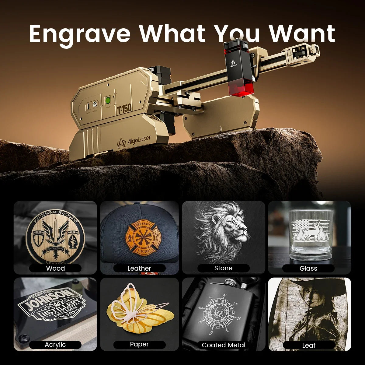 AlgoLaser Compact Laser Engraver For Wood Metal Acrylic Materials