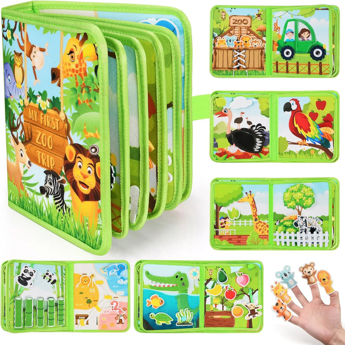 Cloth Learning Board Busy Book For Toddlers Alphabet Numbers Shapes
