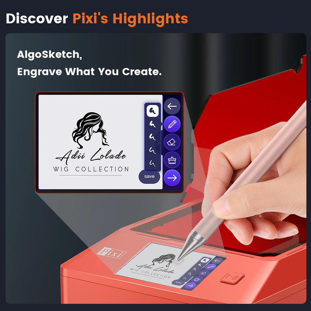 AlgoLaser Pixi Portable Touch Screen Laser Engraving Tool