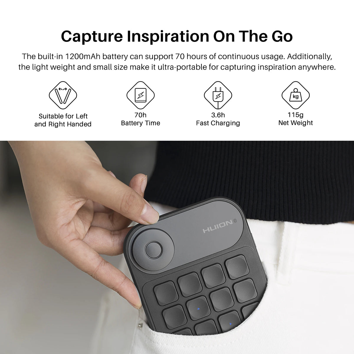 Huion Keydial Mini Drawing Tablet Keyboard With Dial Controller