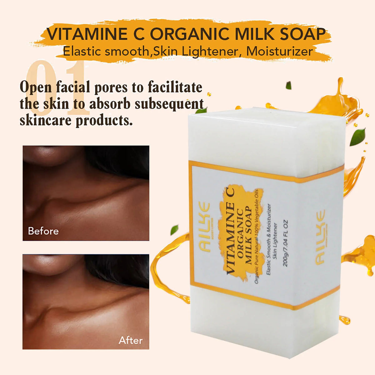 Kyliefit Organic Milk Soap With Vitamin C Whitening Cleanser