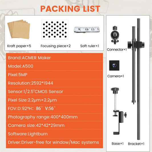 Acmer A500 Laser Camera For Lightburn Engraving Machines