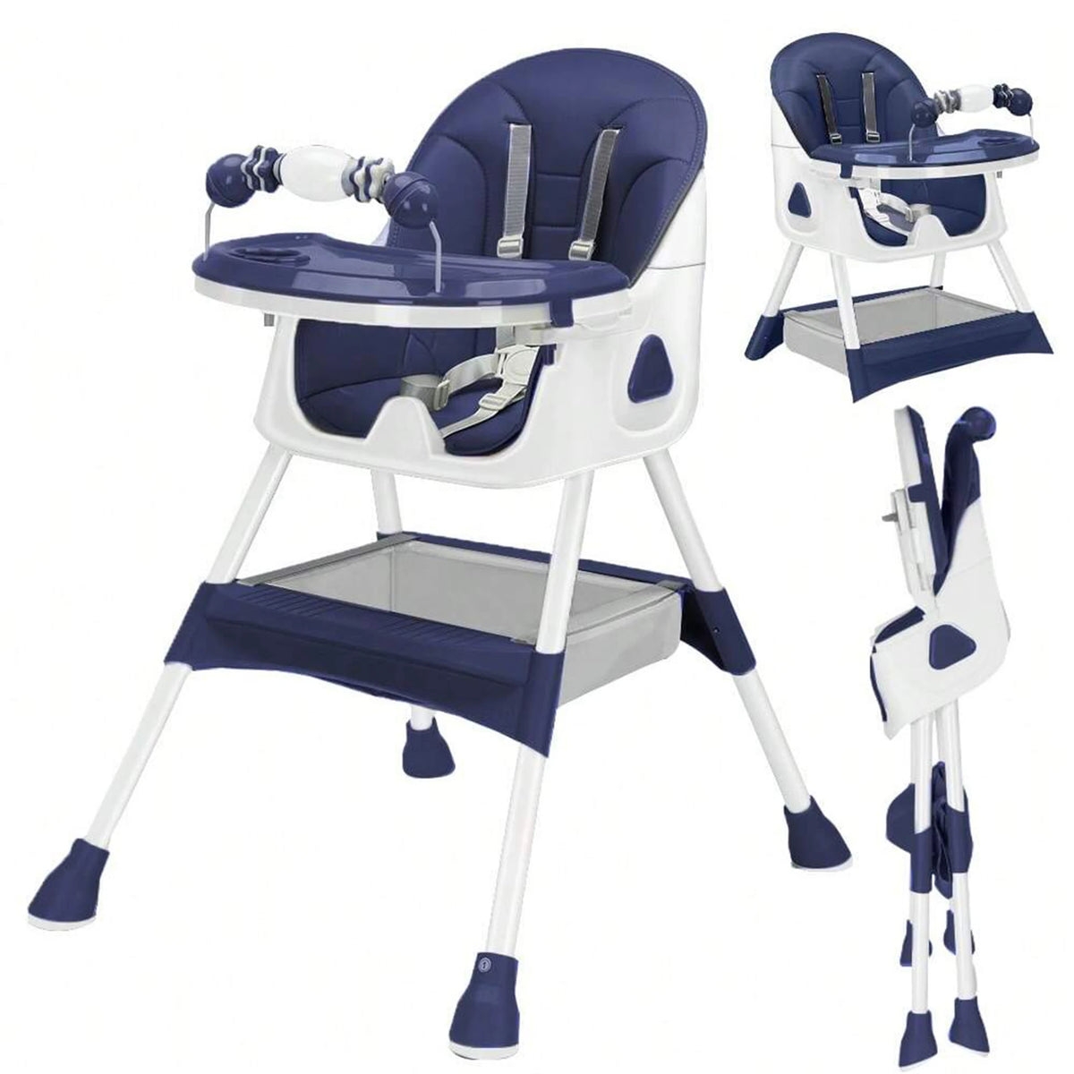 Piorlado Foldable Baby High Chair With Antislip Pad