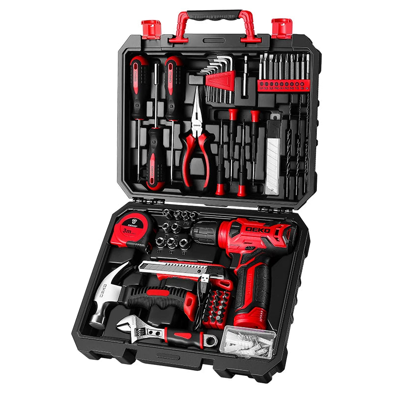 DEKO 8V Cordless Drill And Complete Tool Set